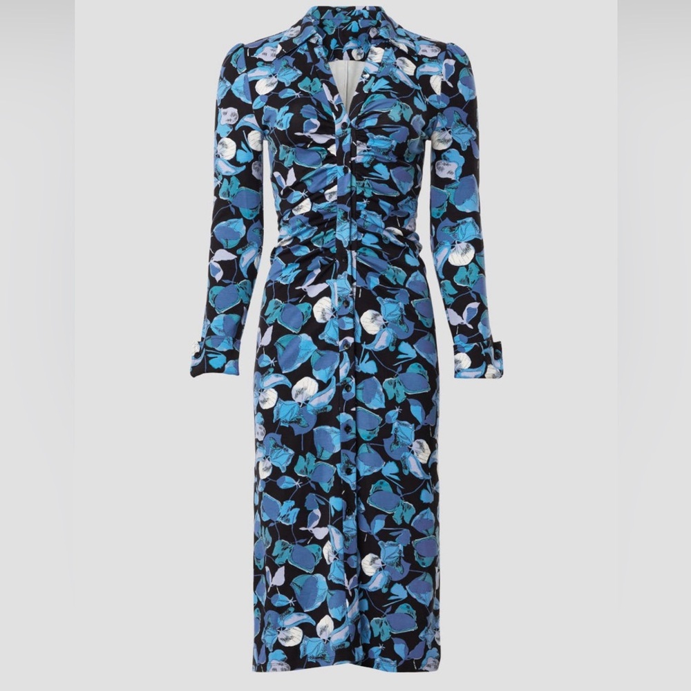 Diane von Furstenberg DVF Sheska floral Midi Dress 4 Passion Petal Star Sapphire